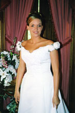 Bride with curtains